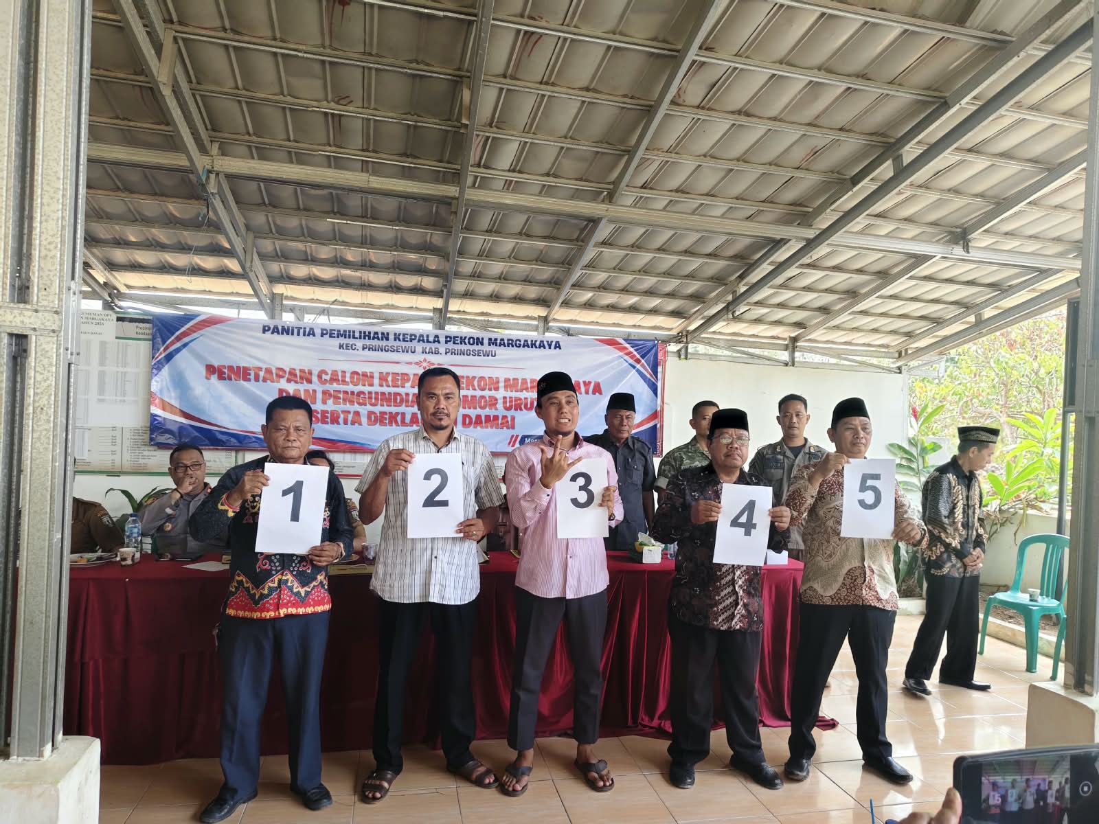 Penentapan dan Pengundian Nomor Urut Calon Kepala Pekon Margakaya